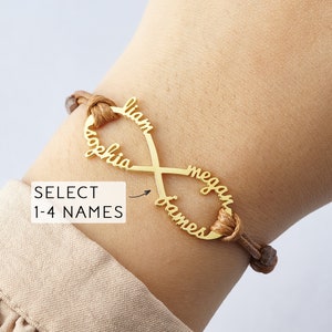 Mother Jewelry Bracelet • Personalized Mom Gift • Mom Bracelet • Kids Name Bracelet For Mom • Infinity Bracelet With Names