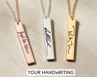 Children's Handwriting Necklace Kids Handwriting - Etsy