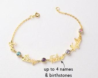 Birthstone Jewelry For Grandma, Grandmother Custom Jewelry, Grandkids Name Bracelet, Nana Bracelet, Nana Mothers Day Gifts, Nana Gift