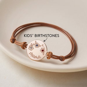 Mother Birthstone Bracelet, Mother&#39;s Day Gifts, Gift from Daughter, Mom Bracelet with Kids Birthstone, Birthstone Jewelry, Grandmother Gift