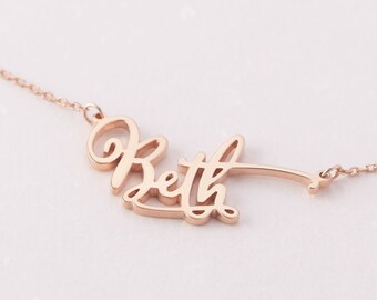 Name Necklace Rose Gold Teen Girls 