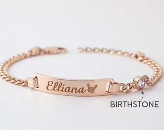 Baby Girl Bracelet, Kid Valentine Gift, Custom Name Bracelet For Kid, Boy ID Bracelet Gold, Toddler Bracelet, Little Girl Gift Bracelet