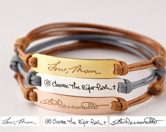 Handwriting Bracelet Leather, Signature Bracelet, Handwritten Gift, Memorial  Gift For Daughter, Handwritten Bracelet, Remembrance