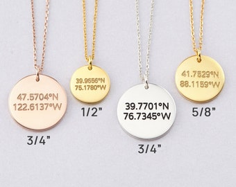 Gold Coordinates Necklace • Moving Away Gift • Necklace with Coordinates • Anniversary Gift For Her • Coordinates Gift • Graduation Gift