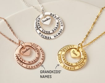 Grandma Necklace, Nana Mothers Day Jewelry, Grandmother Necklace with Names, Family Name Necklace, Custom Grammy Gift,  Necklace For Nanny