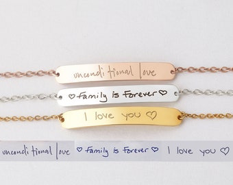 Remembrance Jewelry • Mom's Handwriting On Jewelry • Mothers Day Gift •  Handwriting Bracelet • In Memory of Nana