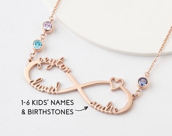 Mom Necklace Birthstone, Mother Jewelry With Birthstones, Mom Necklace With Kids Names, Children Birthstone Jewelry, Mothers Day Necklace