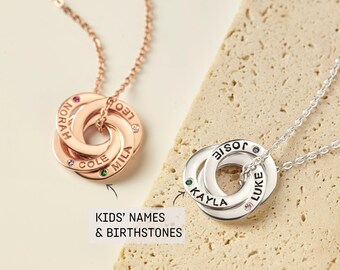 Mothers Day Necklace With Names, Birthstone Necklace For Mom, Mom Necklace With Kids Names, Family Necklace, Mom Jewelry, Mother In Law Gift