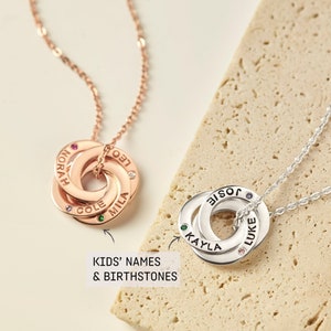 Mothers Day Necklace With Names, Birthstone Necklace For Mom, Mom Necklace With Kids Names, Family Necklace, Mom Jewelry, Mother In Law Gift image 2