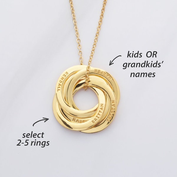 Collar de oro para mamá, regalos para el Día de la Madre, regalo para mamá, collar para mamá con nombres de los hijos, collar con dije para mamá, joyería personalizada para mamá