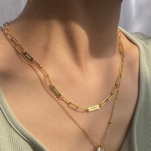 Collana con più nomi, gioielli per la mamma, collana con nome per bambini, collana per la mamma con nomi per bambini, catena con graffetta personalizzata
