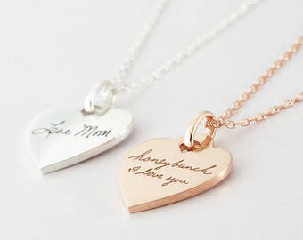 Handwriting Necklace • Memorial Necklace • Handwritten Jewelry in Sterling silver • Memorial handwriting jewelry - CHN16