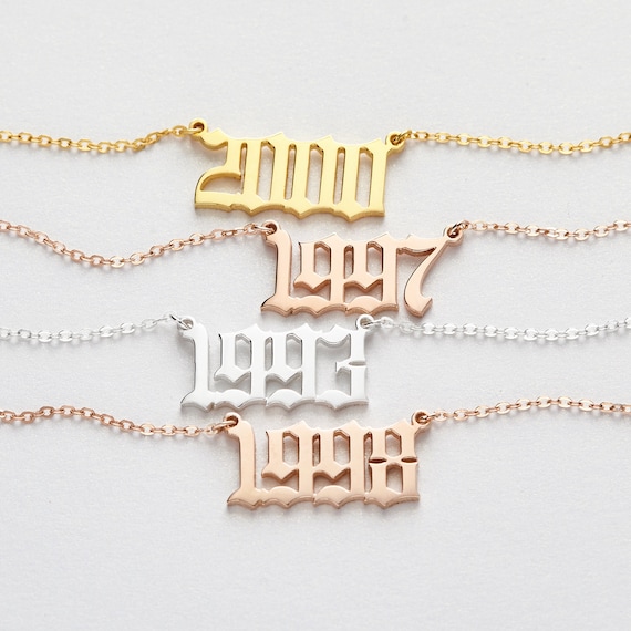 Birthyear Necklace Year Birthday Gift 