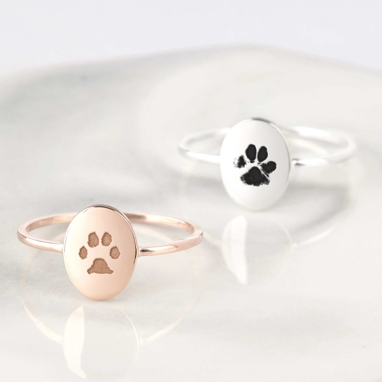 Actual Paw Print Ring Pet Memorial Ring Dog Memorial Gift Etsy UK