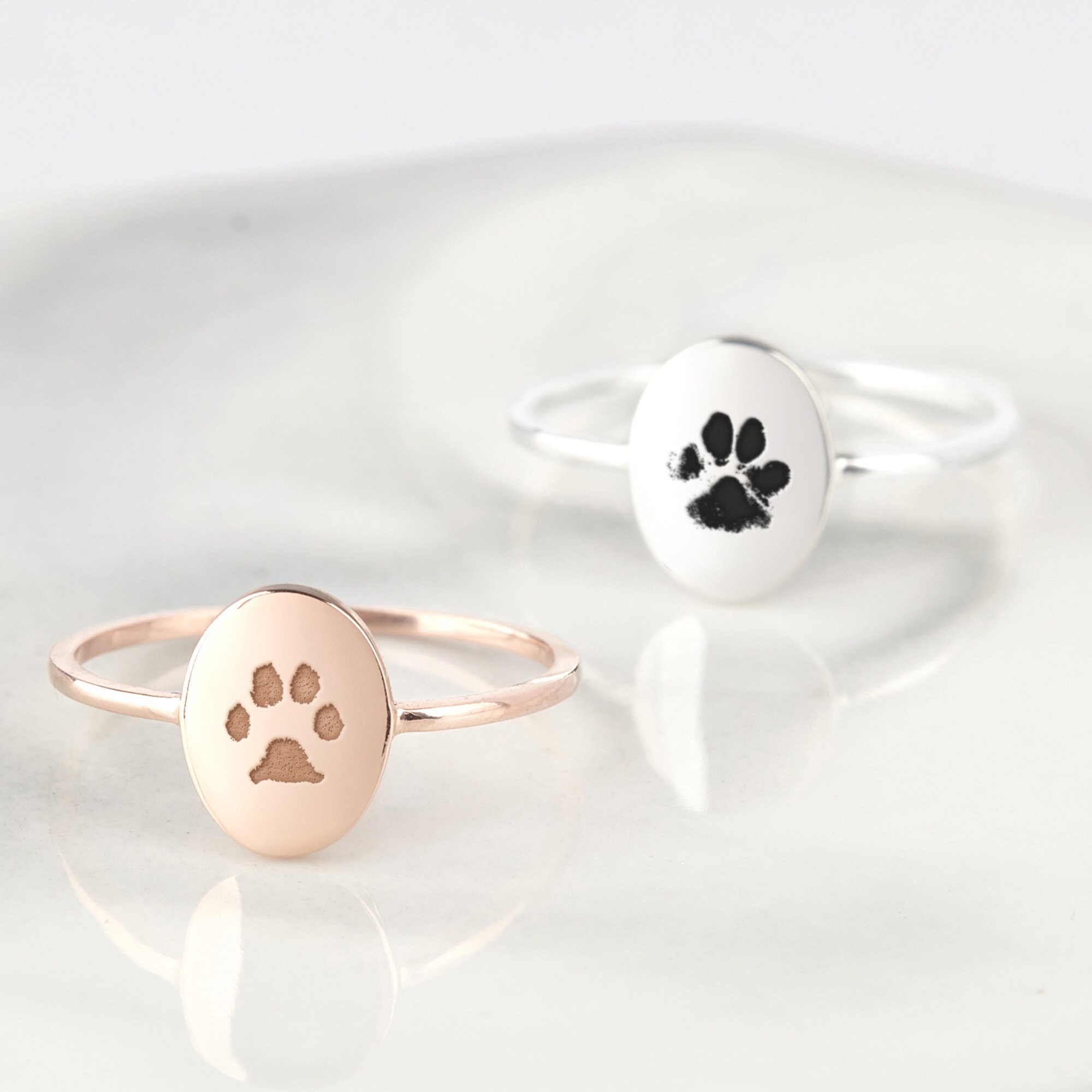Actual Paw Print Ring Pet Memorial Ring Dog Memorial Gift - Etsy UK