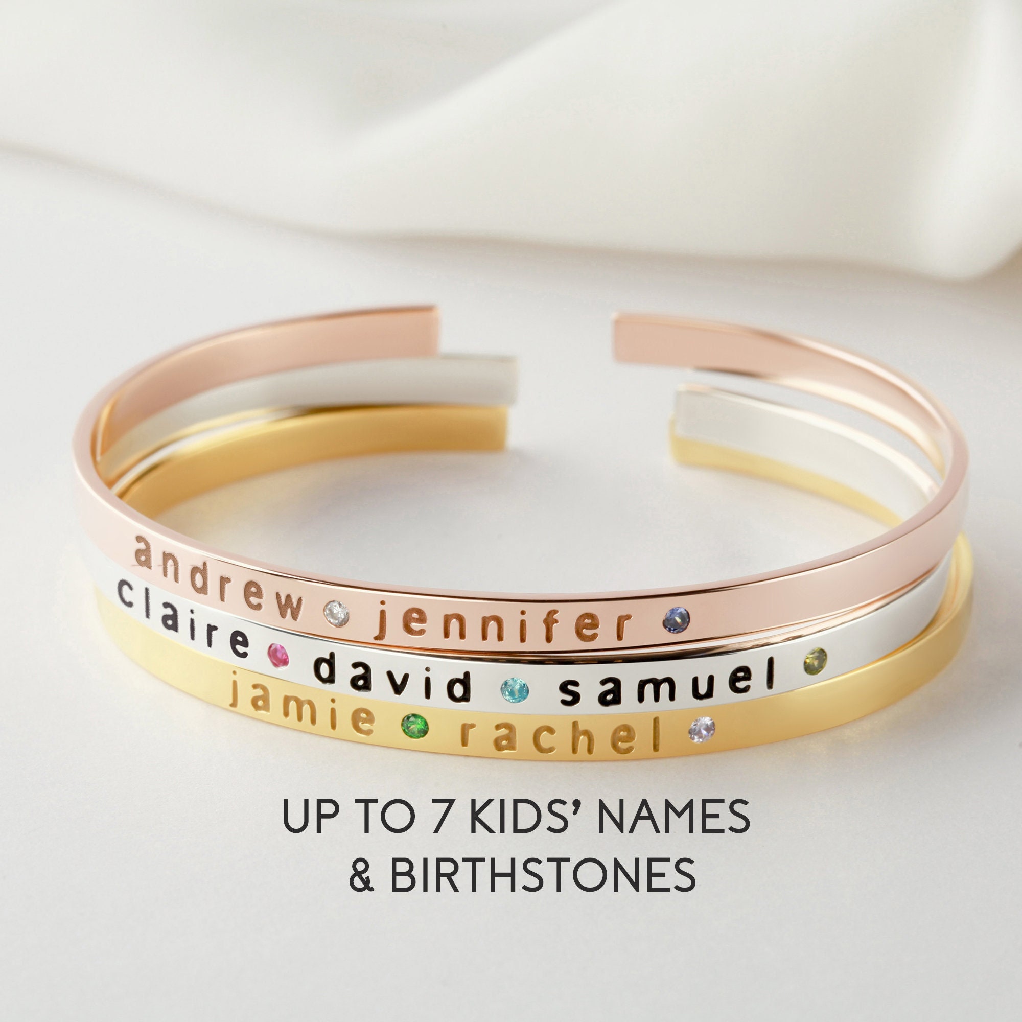 Rose Gold Plated Mom Bracelet With Kids Names - Oval Design | Forever My