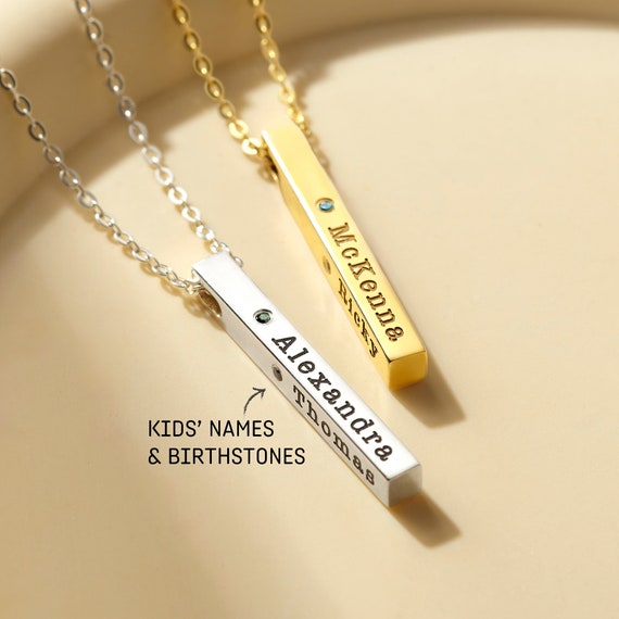 Mom Necklace Birthstone, Mom Jewelry With Birthstones, Mom