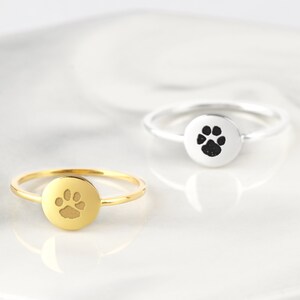 Actual Paw Print Ring, Pet Memorial Ring, Dog Memorial Gift, Pet Loss Gift, Dog Ring, Cat Ring, Dog Print Jewelry, Pet Lover Gift image 8