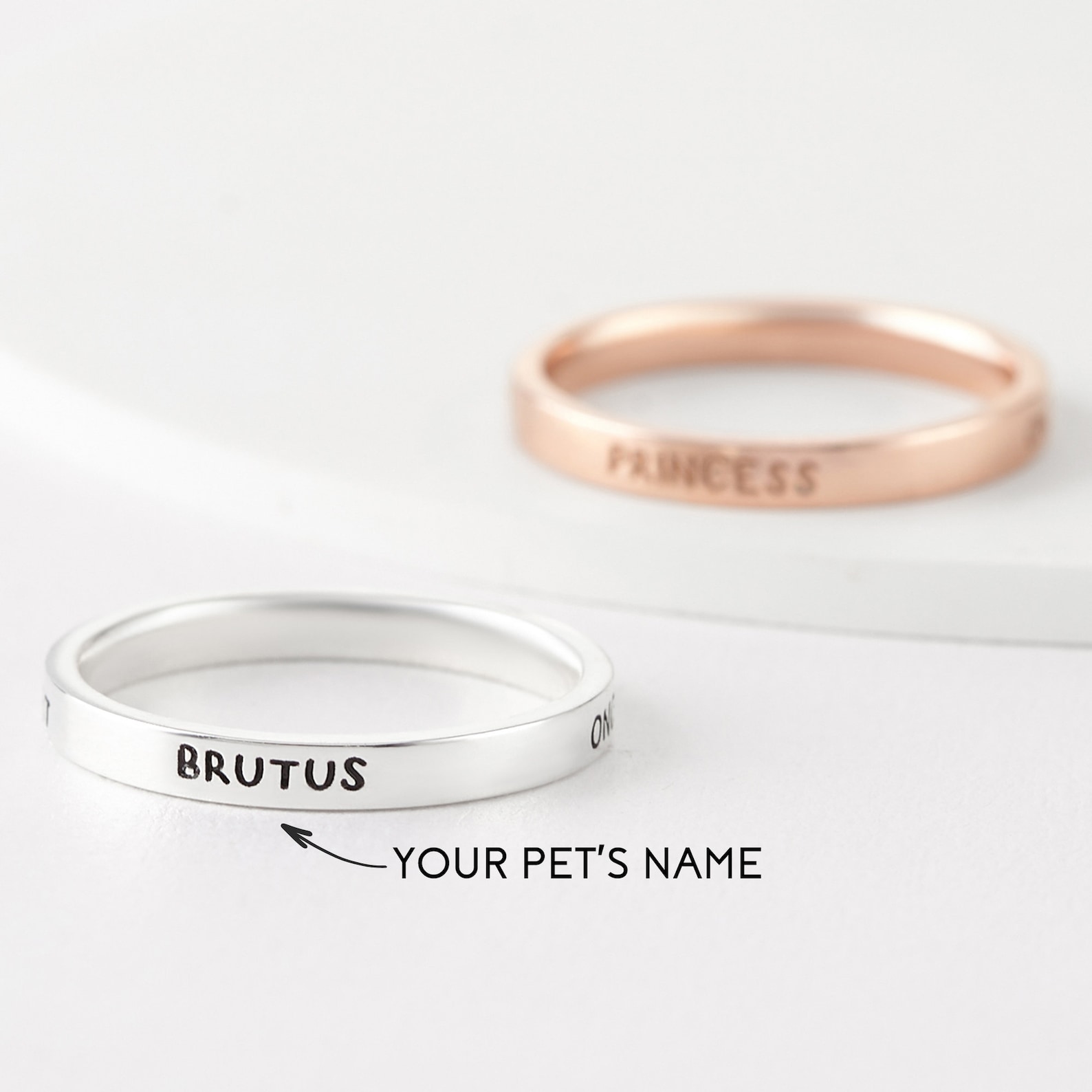 Pet Memorial Ring Pet Loss Gift Pet Name Ring Dog Cat Mom Etsy