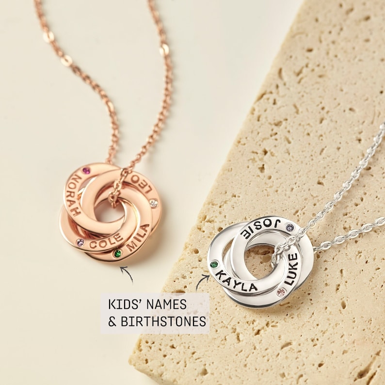 Mothers Day Necklace With Names, Birthstone Necklace For Mom, Mom Necklace With Kids Names, Family Necklace, Mom Jewelry, Mother In Law Gift image 2