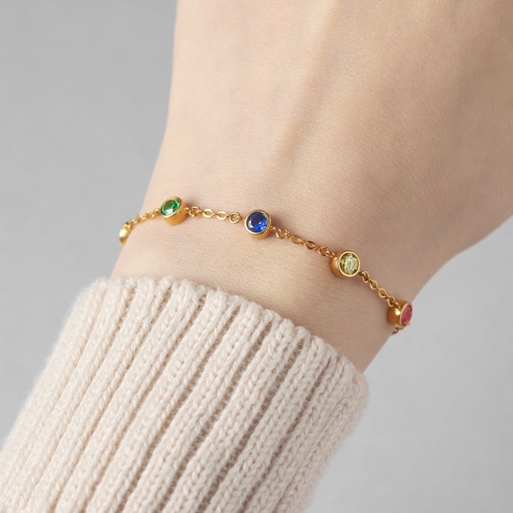 Personalized birthstone bracelet for cheap mom
