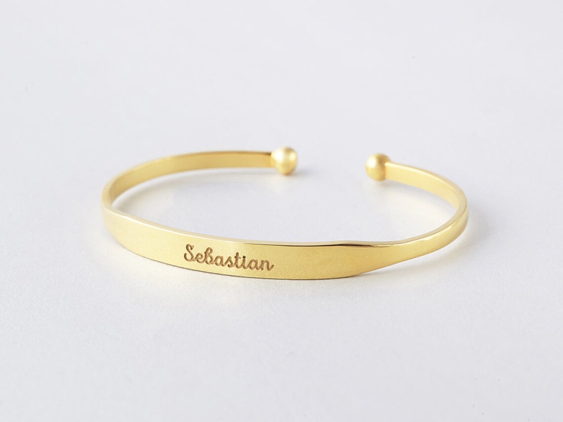 Silver bracelet name engraved Clearance