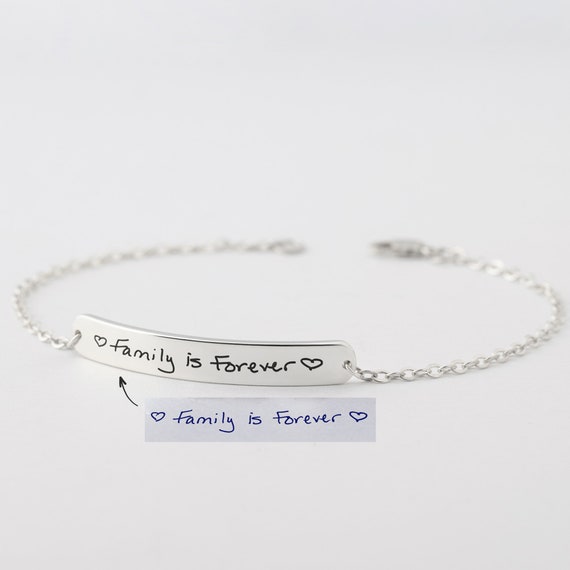 Handwriting engraved sale bracelet