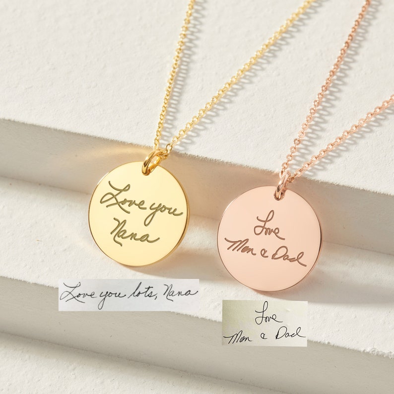 Handwriting Necklace, Mothers Day Gift, Personalized Handwriting Jewelry, Signature Necklace, Jewelry with Handwriting, Sympathy Gift image 2
