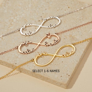 Mother Necklace With Kids Names, Infinity Name Necklace, Mother of 3 Necklace, Infinity Necklace With Names, Mothers Day Jewelry For Mom image 7