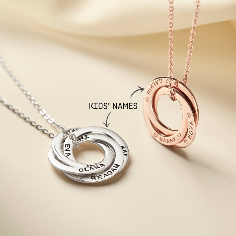 Nana Necklace With Kids Names Grandkids Necklace Grammy Silver Jewelry Necklace Mother In Law Necklace Mimi Gift image 1