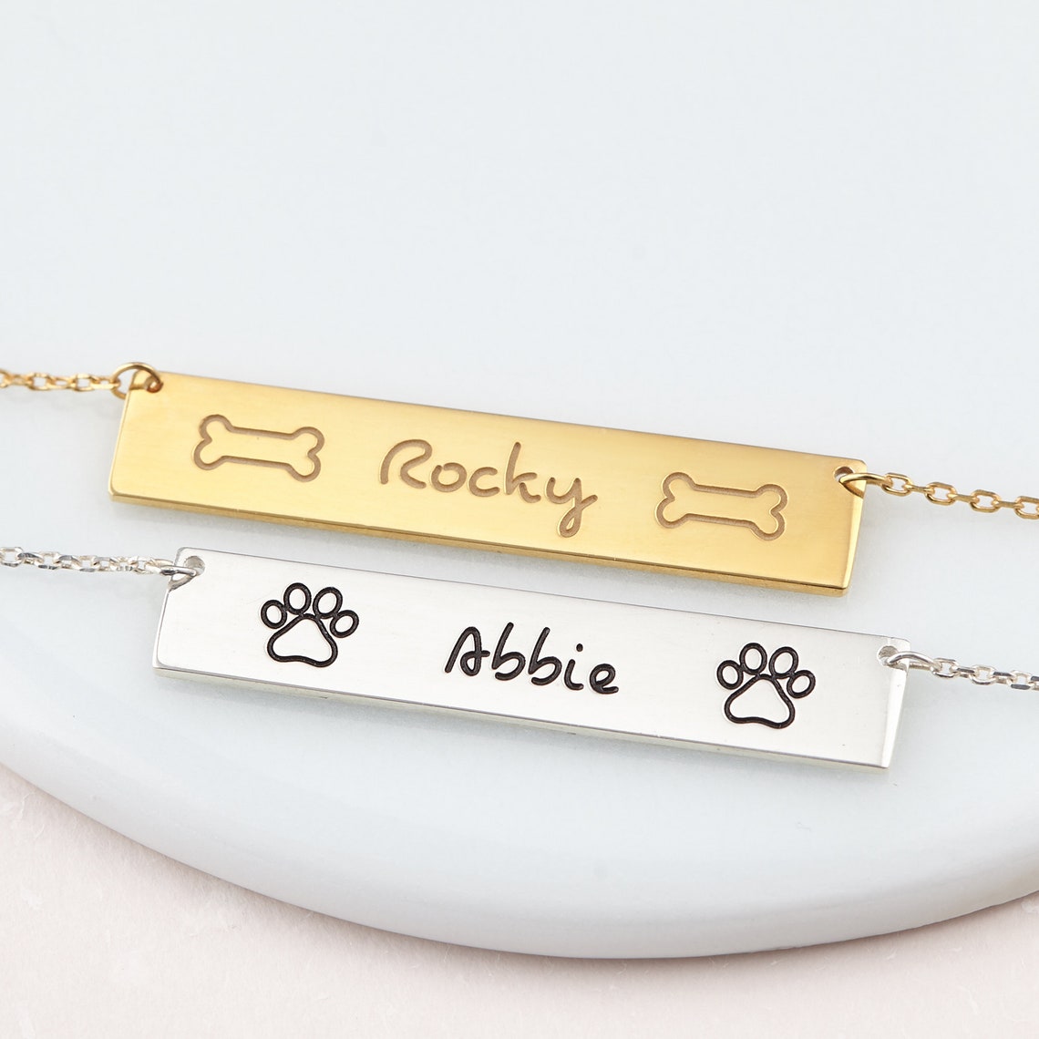 Dog Necklace Personalized Custom Pet Jewelry Pet Name Etsy