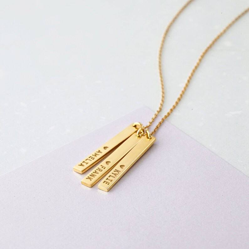 3 Kid Necklace Mother Children Necklace Mom Jewelry Etsy