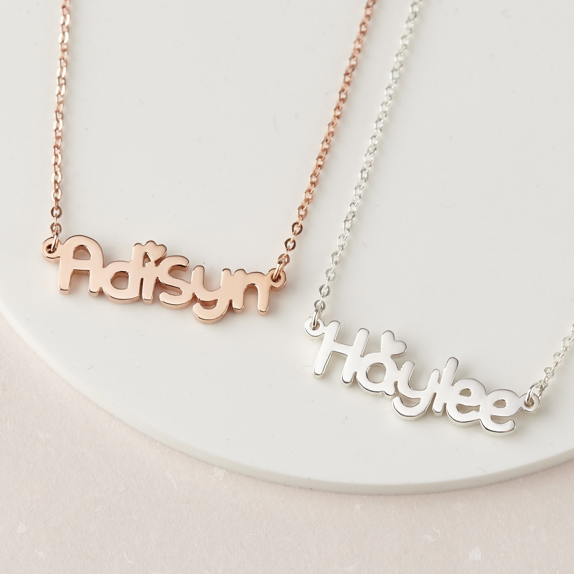 Girl Name Necklace Baby Name Necklace Name Charm Necklace  Etsy