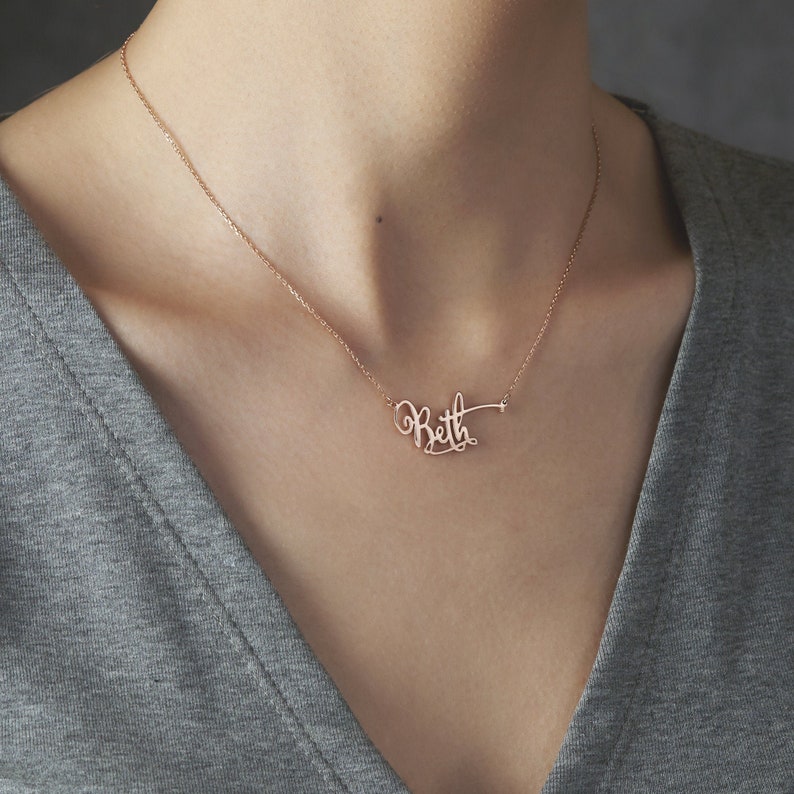 Tween Girl Jewelry Name Necklace Rose Gold Teen Girls Etsy