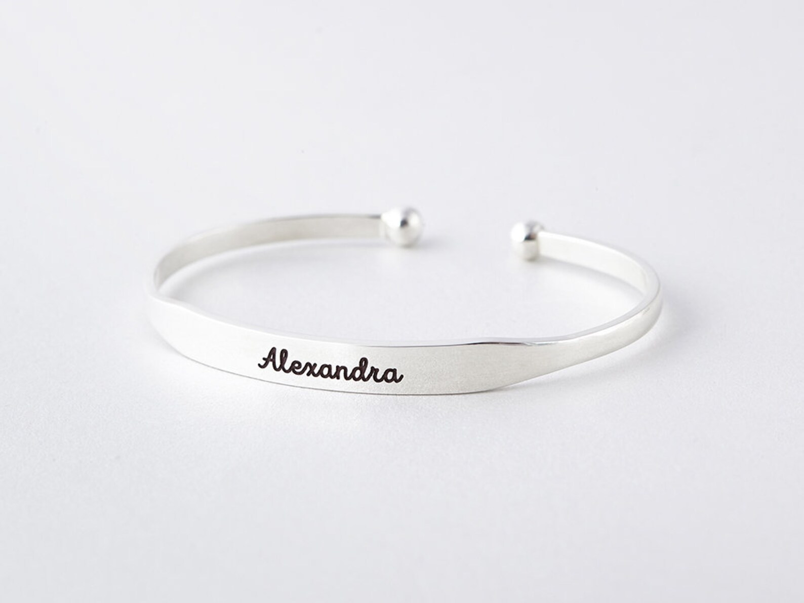 Silver Name Bracelet Engraved Personalized Gift for Girl Etsy