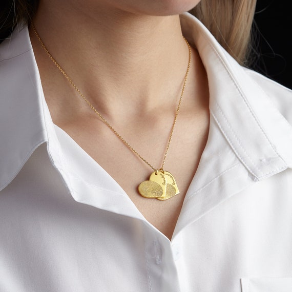 Double fingerprint necklace store
