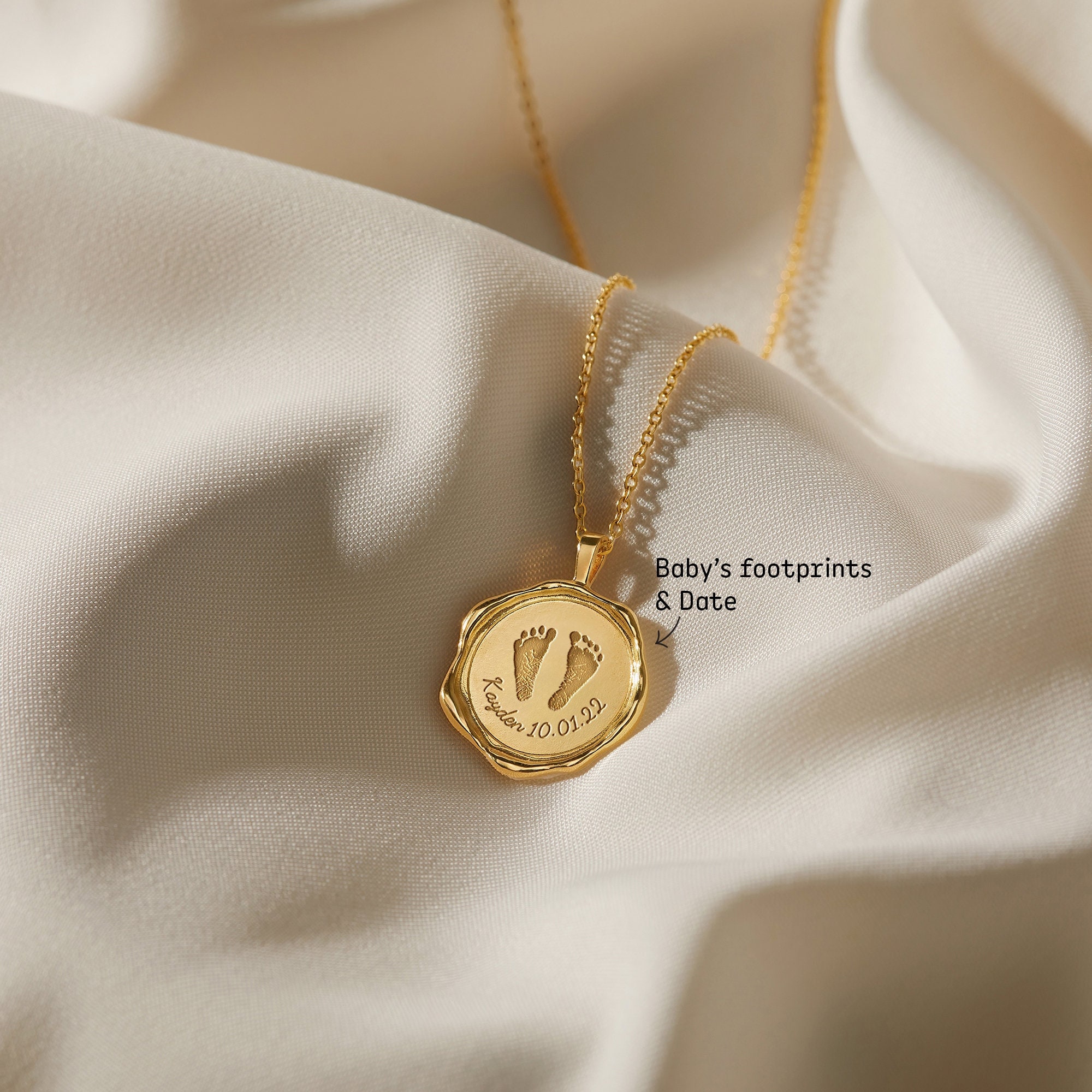 Footprint Necklace, Miscarriage Gift Personalize, Memorial Gift, New Mom Gifts, Infant Loss Gift, Baby Shower Gift, New Born Gift