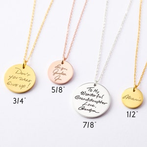 Handwriting Necklace, Mothers Day Gift, Personalized Handwriting Jewelry, Signature Necklace, Jewelry with Handwriting, Sympathy Gift image 1