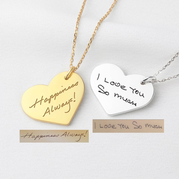 Handwriting Necklace Gold • Engraved Mothers Gifts • Mothers Day Jewelry • Signatures Necklace •Birthday Gifts For Mom • Handwritten Jewelry