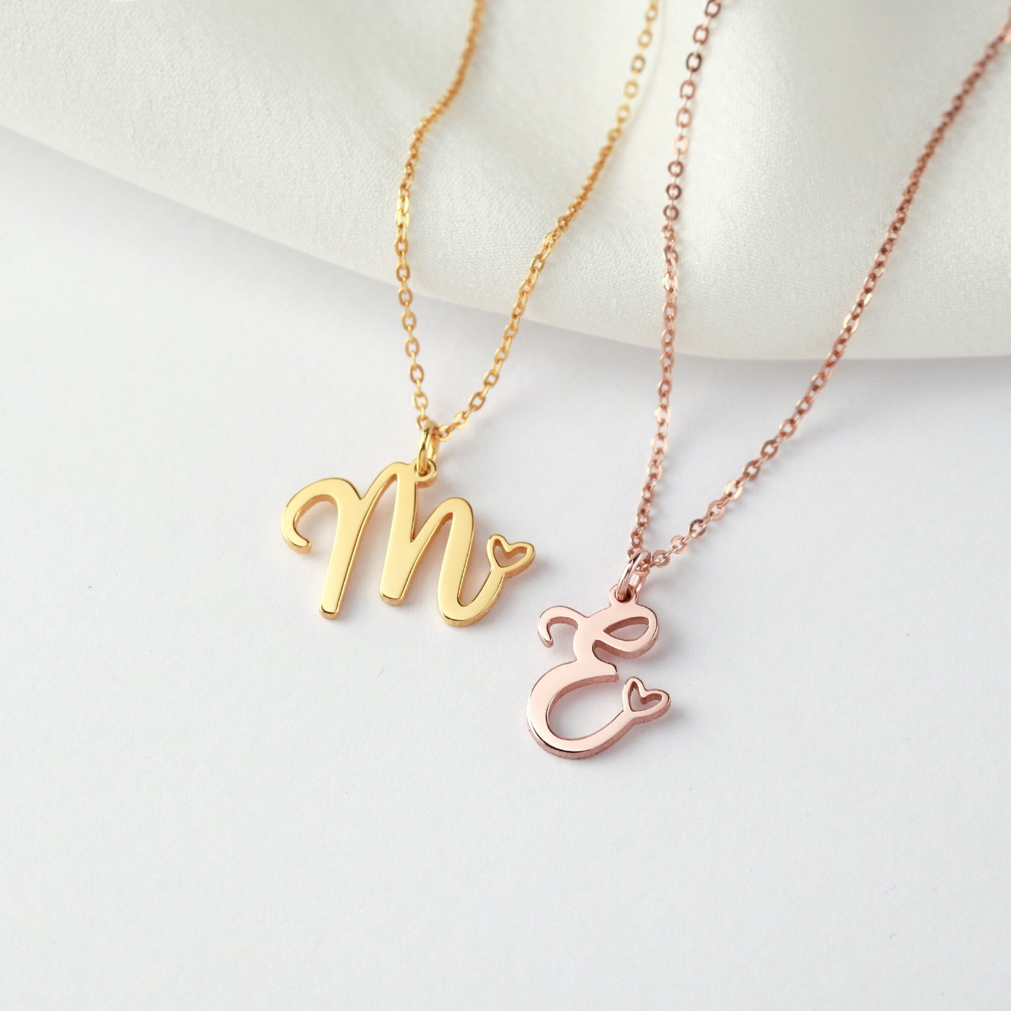 Dainty Initial Necklace Custom Letter 