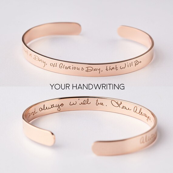Handwriting bracelet shop etsy
