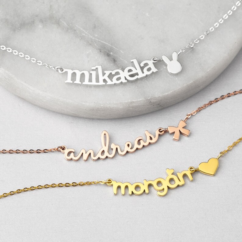 Toddler Necklace Little Girls Name Necklace Kids Jewelry Etsy