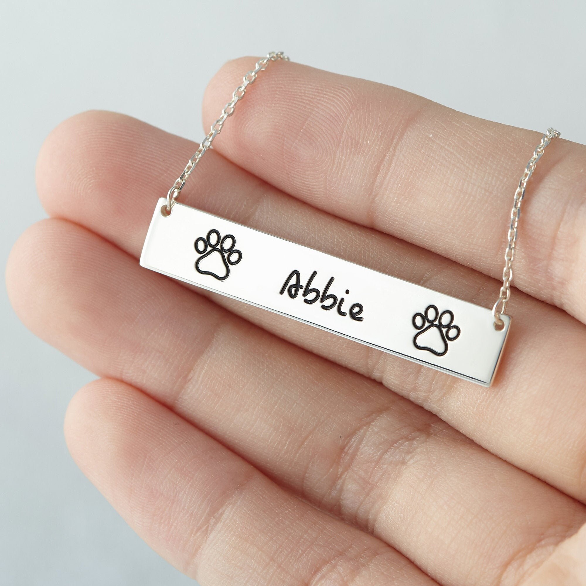 Dog Necklace Personalized Custom Pet Jewelry Pet Name Etsy