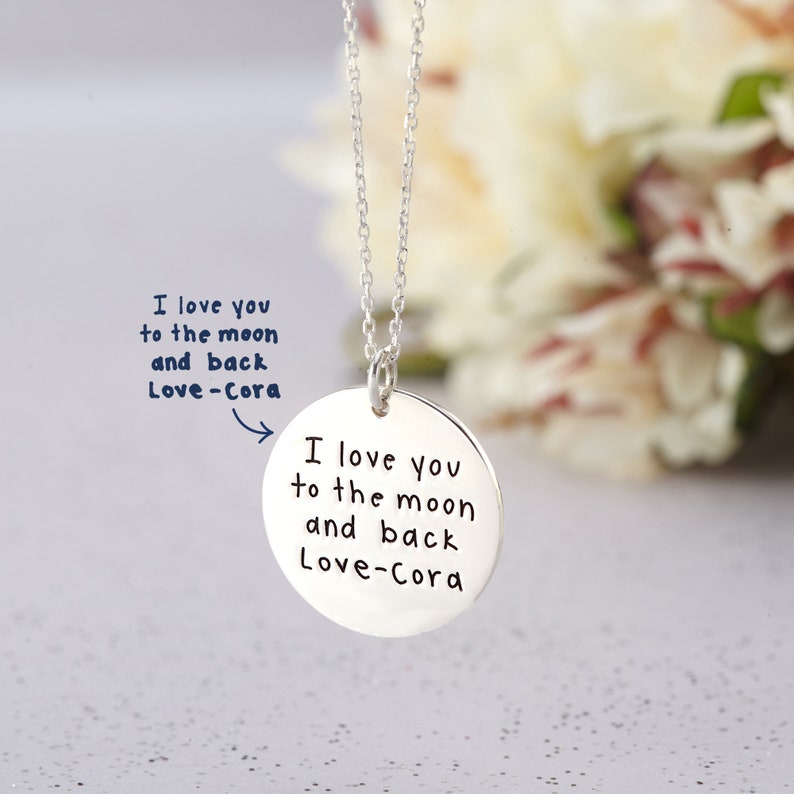 Handwriting Necklace, Mothers Day Gift, Personalized Handwriting Jewelry, Signature Necklace, Jewelry with Handwriting, Sympathy Gift image 9