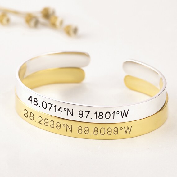 Longitude and latitude bracelet for her best sale