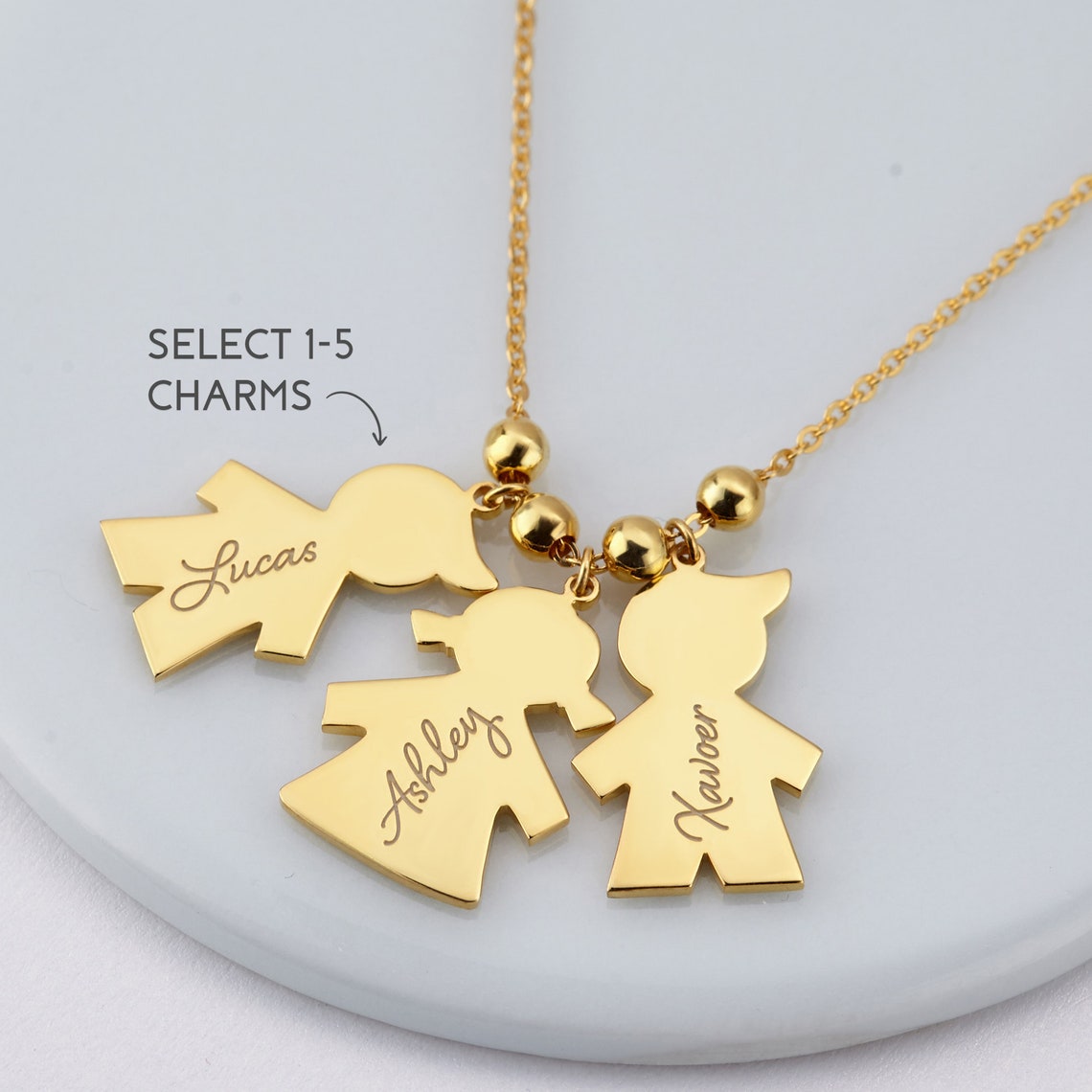 Mothers Necklace Kids Names Necklace Children Charm Etsy