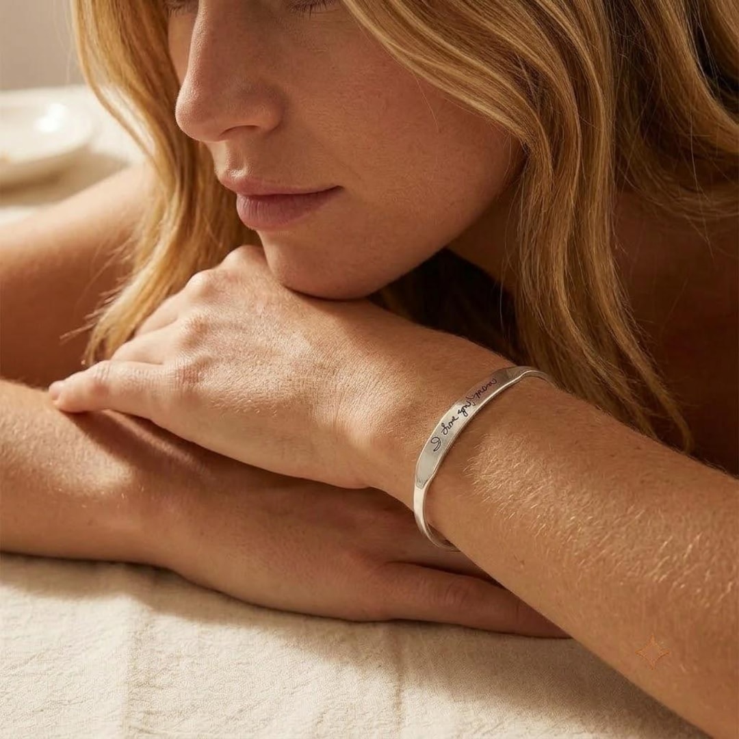 Sterling Silver Handwriting Cuff