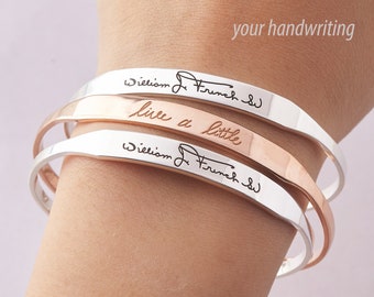 Handwriting Bracelet Signature Bracelet Custom Christmas Gifts Memorial Gift Signature Gift Remembrance Gift for Her Loss of Mom Etsy