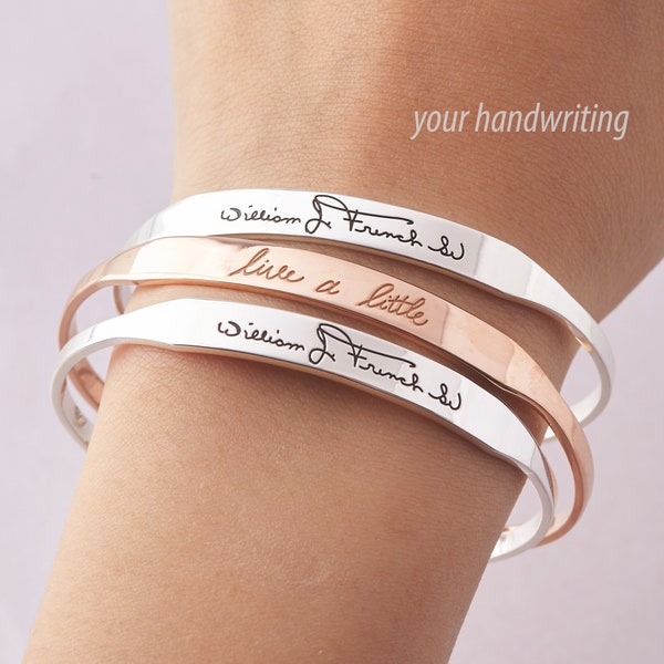 Handwriting Bracelet, Engraved Bracelets, Signature Bracelet, Personalised Mothers Day Gift, Memorial Gift,Sympathy Gifts For Loss Of Mother