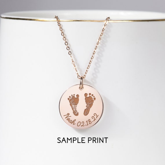 CHIC IN GOLD Actual Baby Footprint Necklace, Personalized New India | Ubuy
